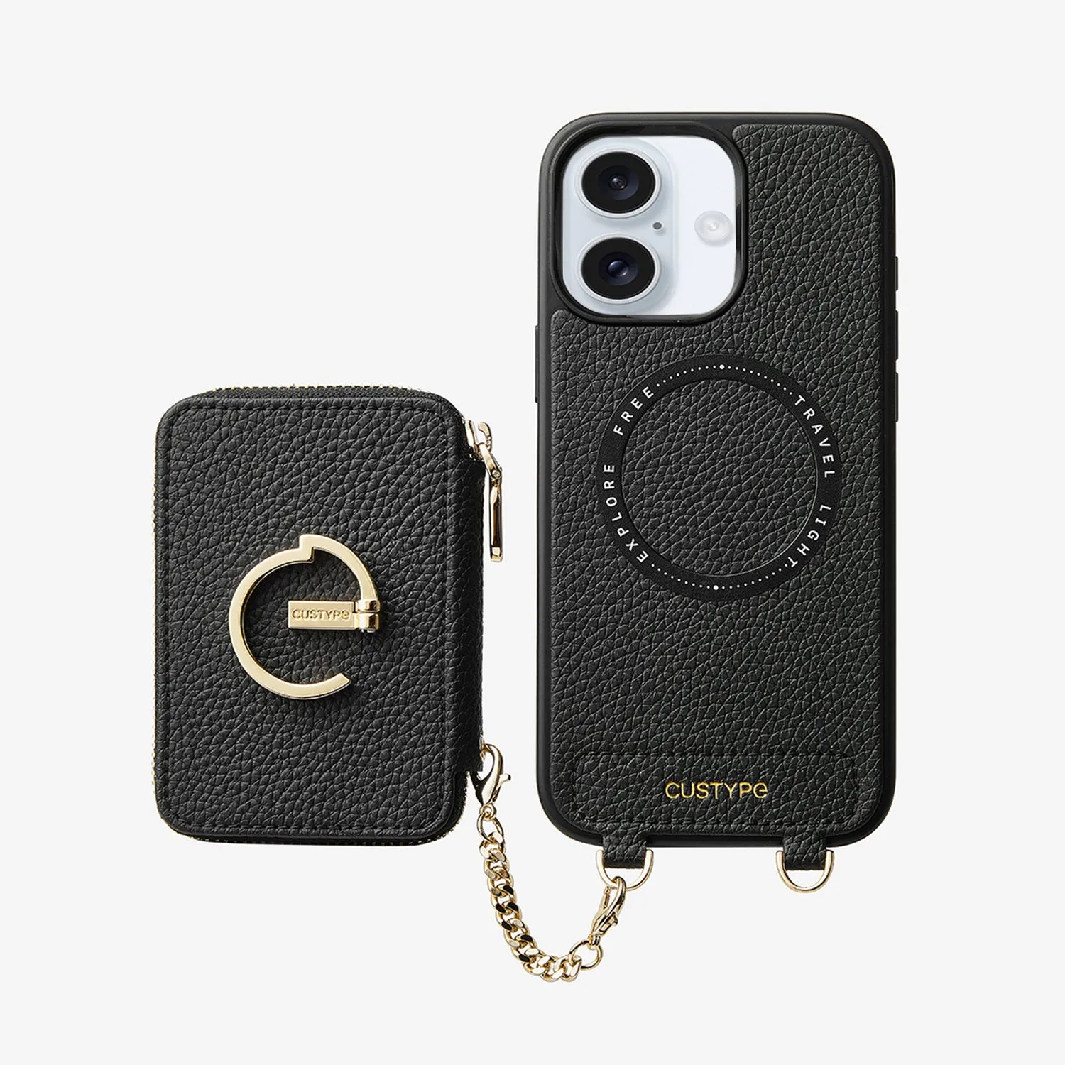 Original Design Set- Detachable Wallet Phone Case with Wireless Charging Card Holder and Wireless Charging Premium Surface Texture