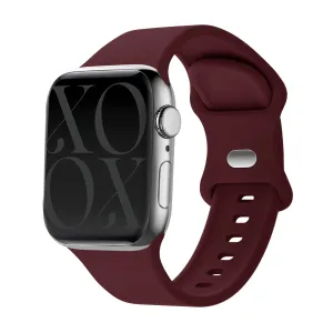 xoxo Wildhearts Apple Watch Silicone Strap (Burgundy) Premium Craftsmanship Outdoor Fashion Look