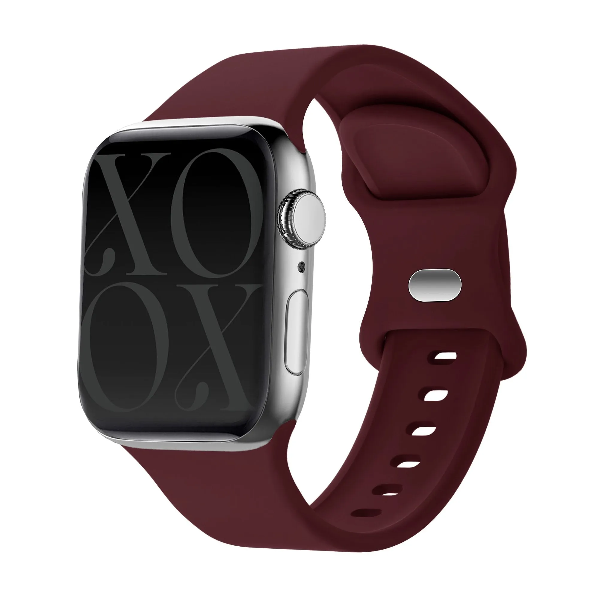 xoxo Wildhearts Apple Watch Silicone Strap (Burgundy) Premium Craftsmanship Outdoor Fashion Look