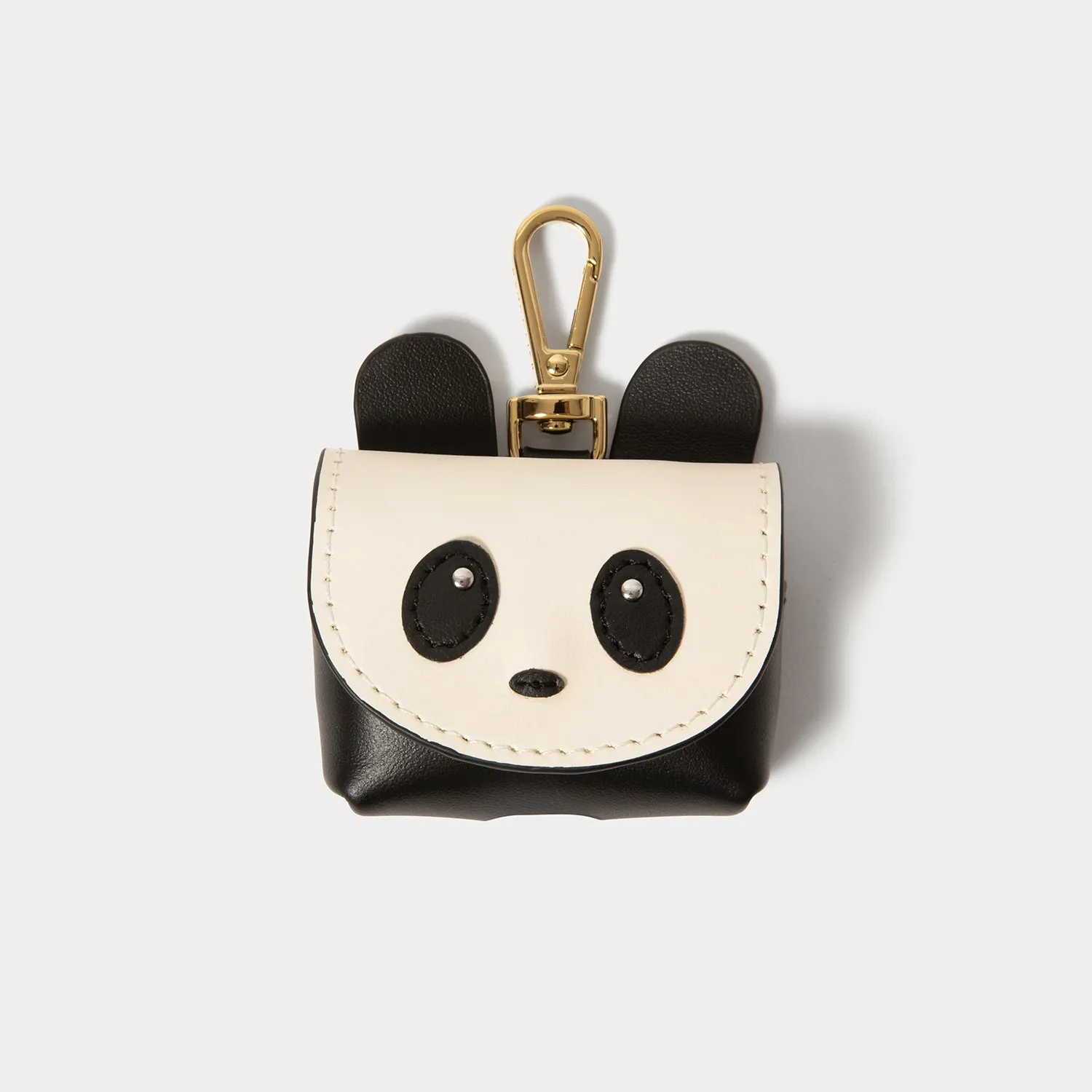 Panda Animal AirPods Clip-On Pouch - Panda Black/Gold hybrid material case Everyday Tech Organizer