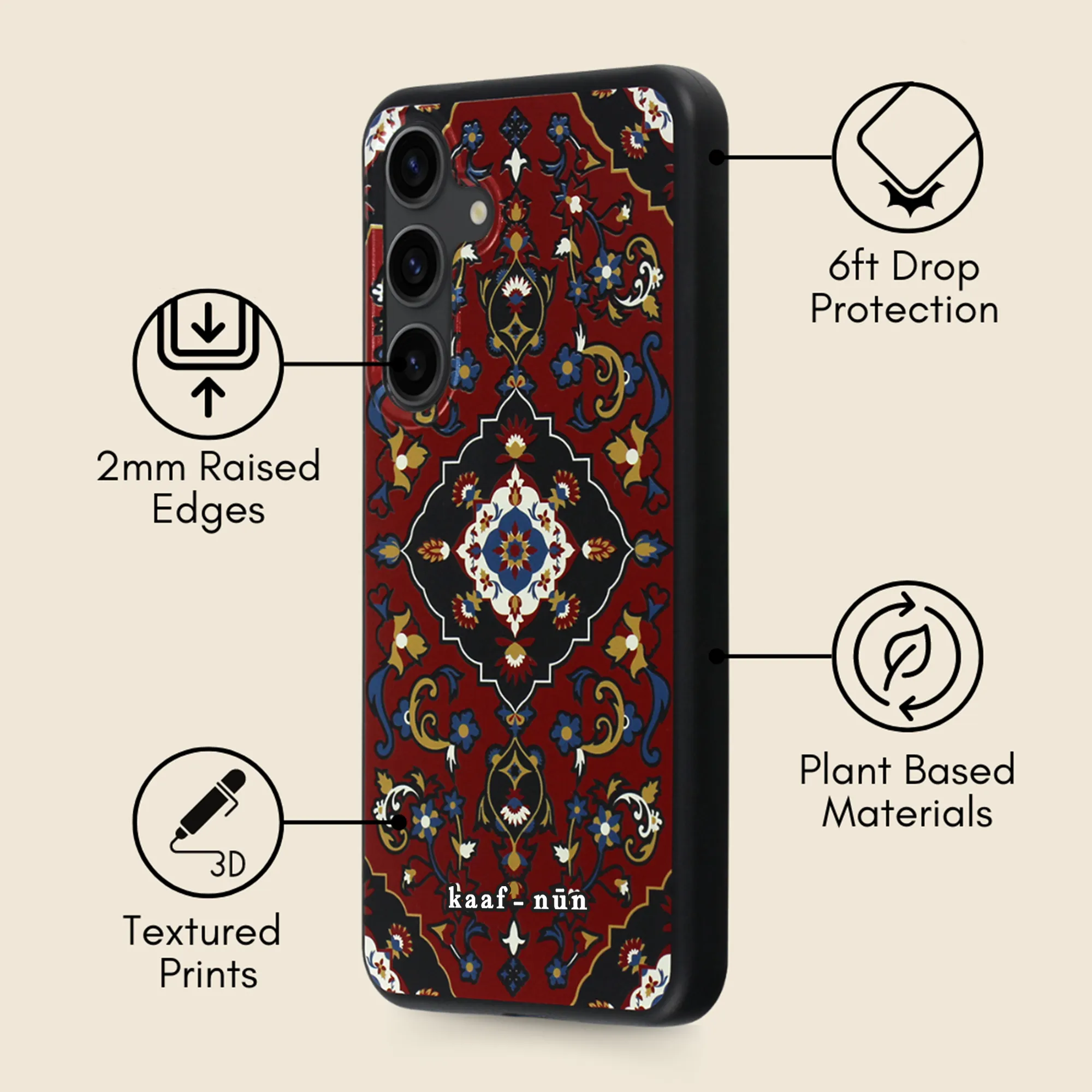 Persiana Oriental Carpet Samsung Phone Case Glossy Pattern Lightweight Feel