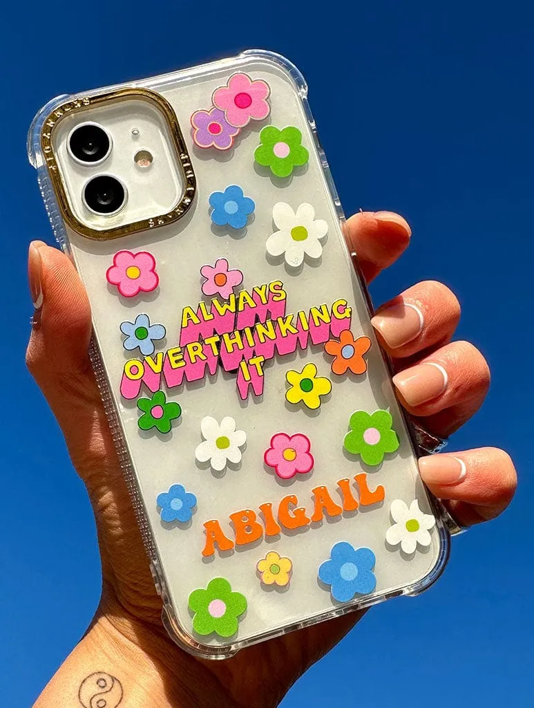 Personalised Clear Shock iPhone Case With Gold Camera Hole Gradient Design