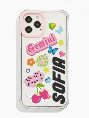 Flexible Design Travel Ready Personalised Clear Shock iPhone Case With Pink Camera Hole
