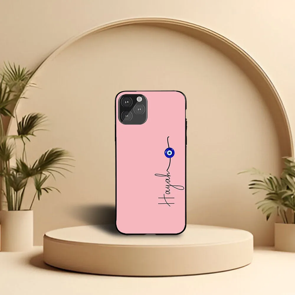 Pink Evil Eye Name Printed Cover Comfort Build Layer Matte Pattern Design