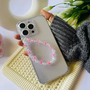 Modern Grip Texture Protective Touch Pink Floral Charms For Phone Case