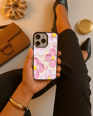 Simple Texture Smooth Feel Surface Pink Floral Printed Protective case