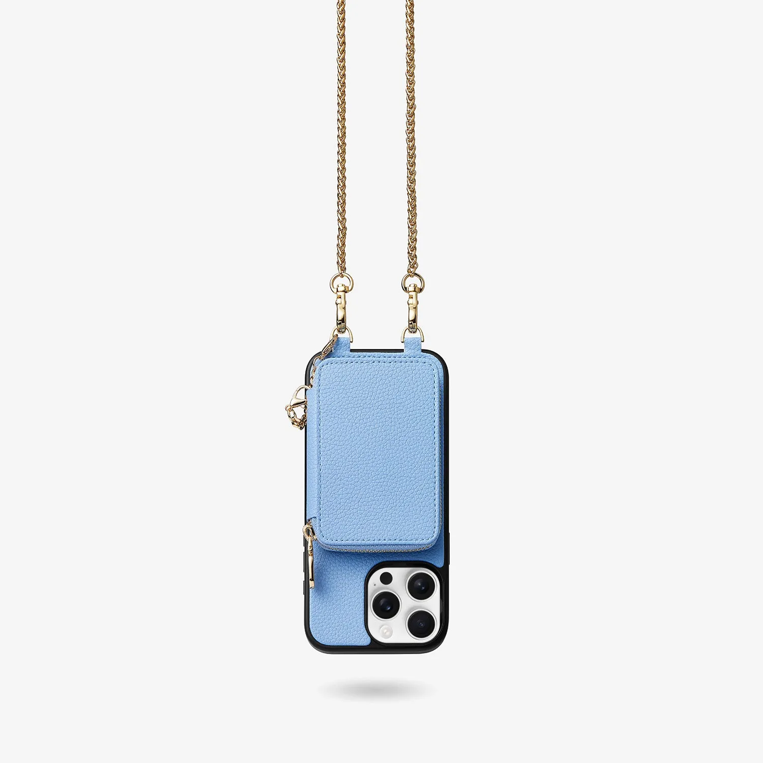 Slim Metal Chain- Removable Magnetic Phone Purse Case with Shoulder Strap Elegant Look