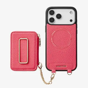 Polished Surface Fashionable Texture Original Design Set- Square Stand Detachable Wallet Phone Case