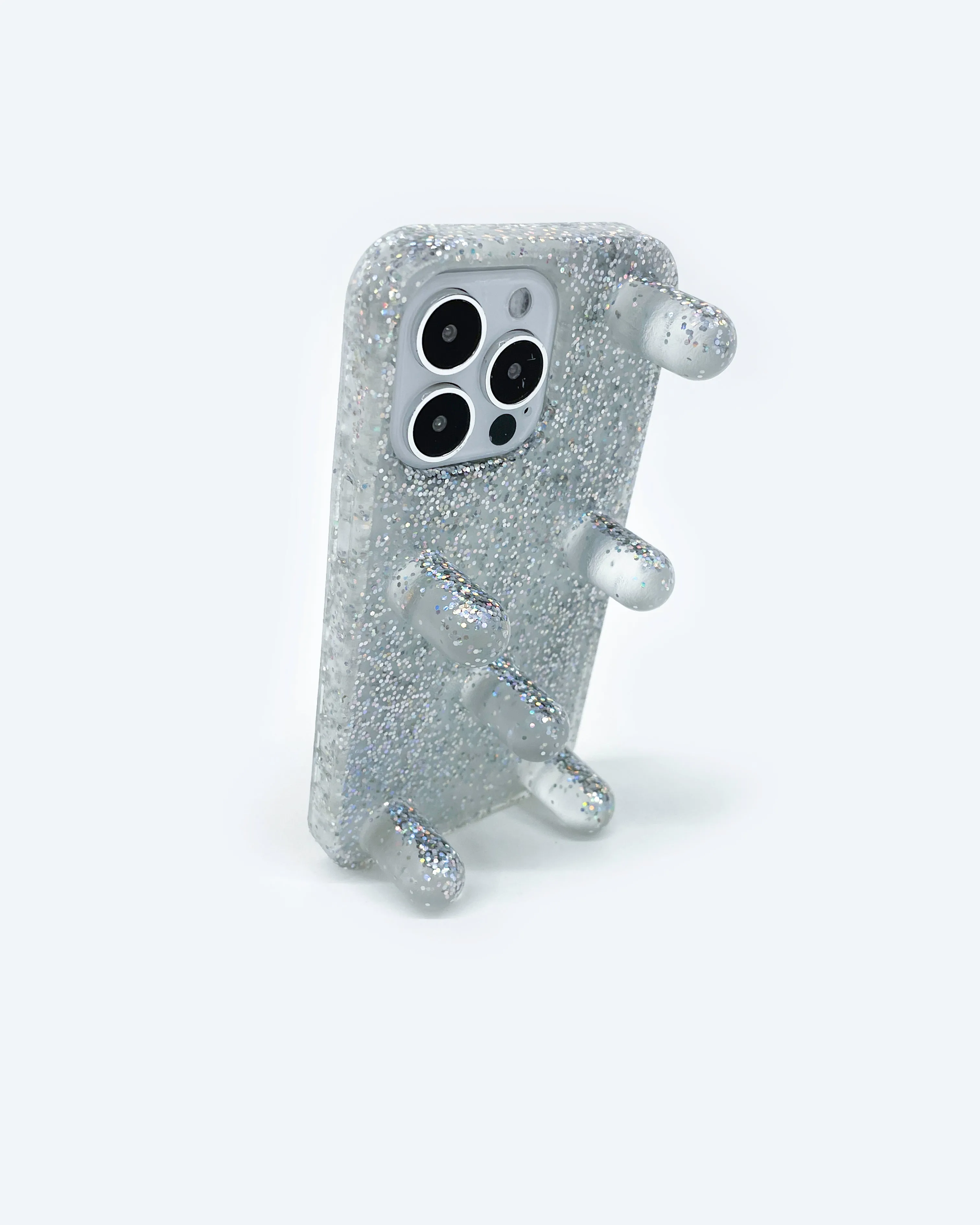 Poki Phone Case in Sparkle Cloud Transparent Shell
