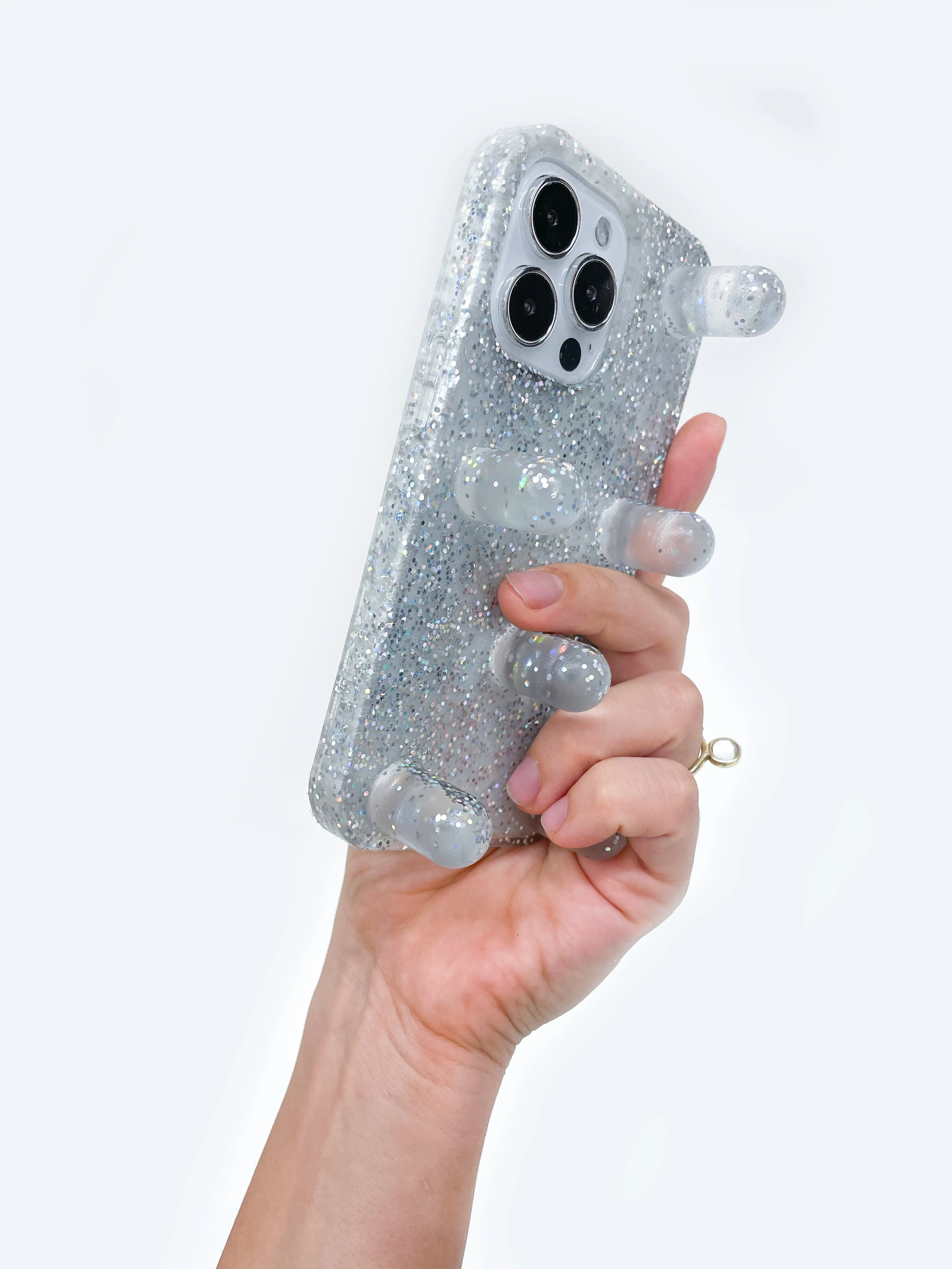 Modern Touch Wireless charging Poki Phone Case in Sparkle Cloud