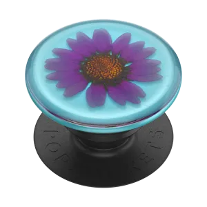 Purple Daisy Pressed Flower PopGrip Pop Socket Glossy Grip