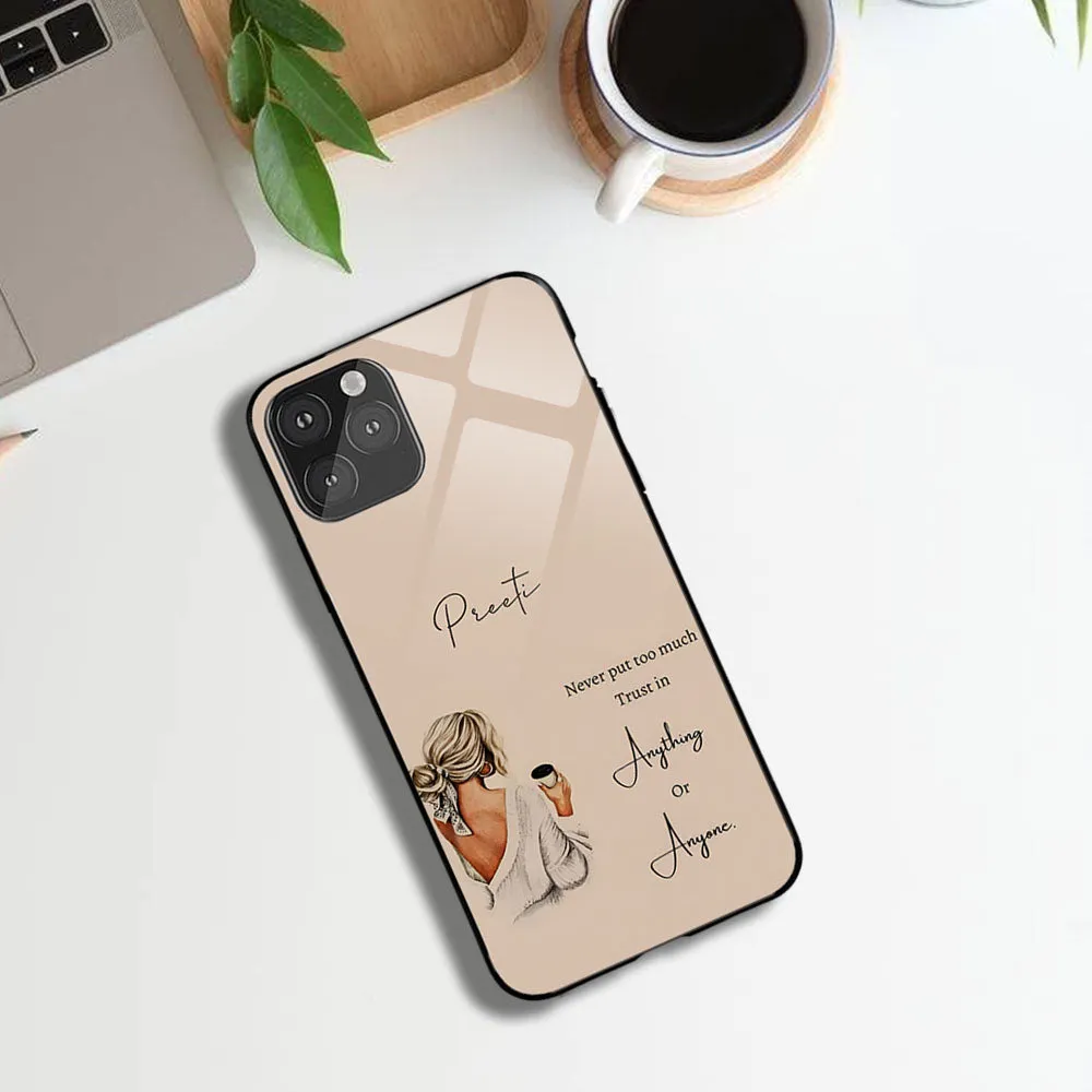 Positive Quotes Glossy Protective Case With Name Soft coating