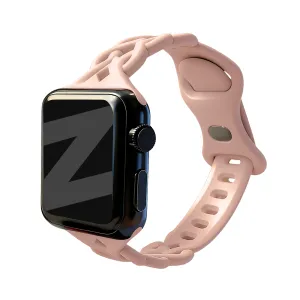 Classic Sport Design Bandz Apple Watch Silicone Strap 'Braided' (Pink Sand)