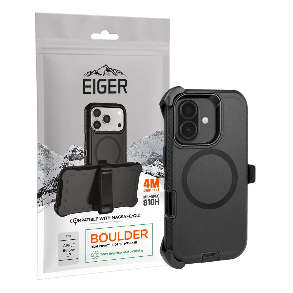 Compact Design Eiger Boulder Magsafe Case for Apple iPhone 17 Black