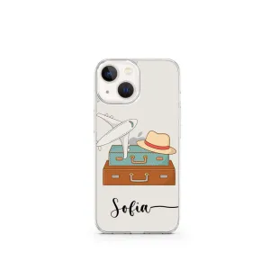 Transparent Silicone with Name printed Travel Case Classic Style