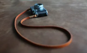 Smartphone Protection Outdoor Lanyard Handmade Brown Leather Camera Strap ?C 8mm Thick