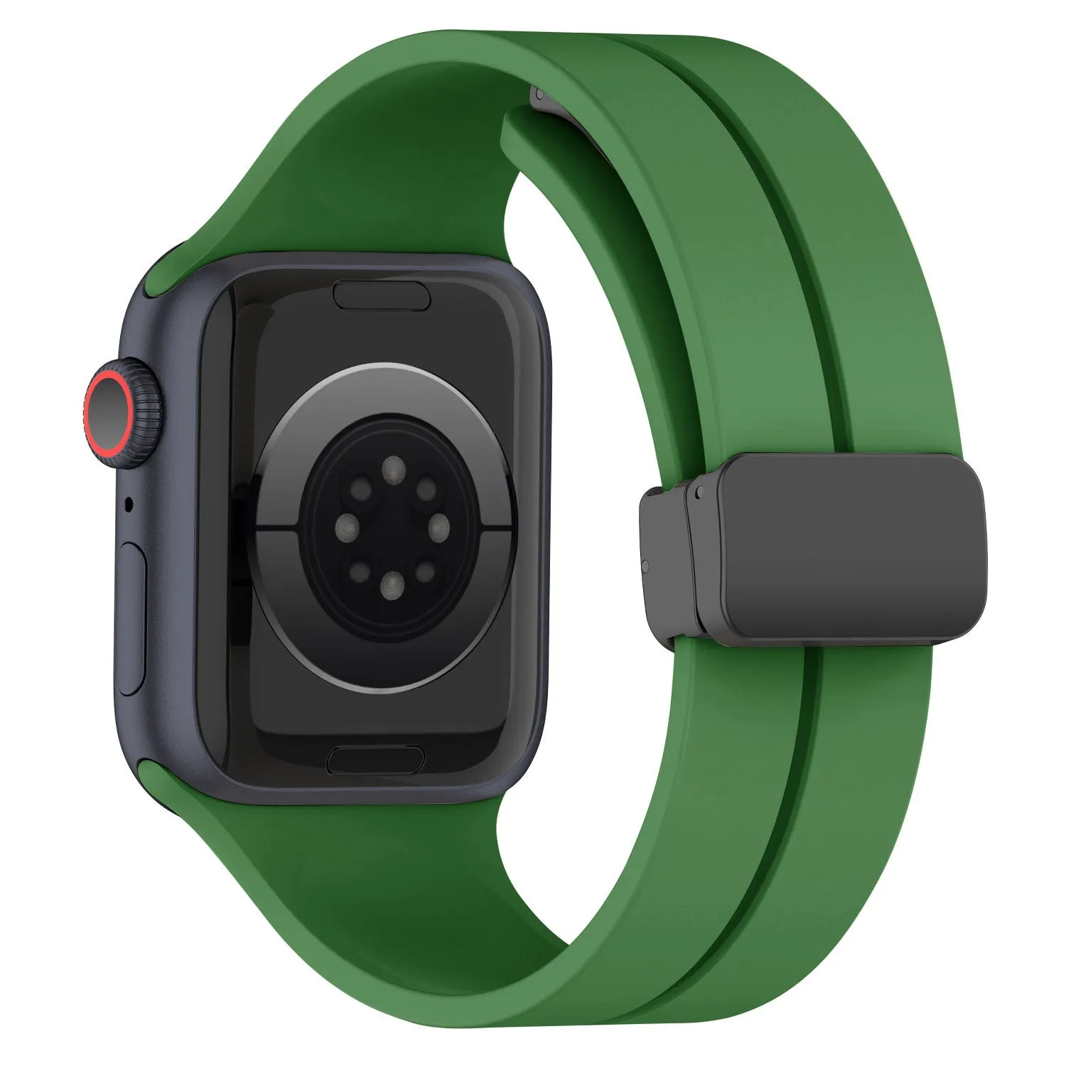 Apple Watch Magnetic D-Buckle Strap (Army Green) Stylish Flexibility Durable Build
