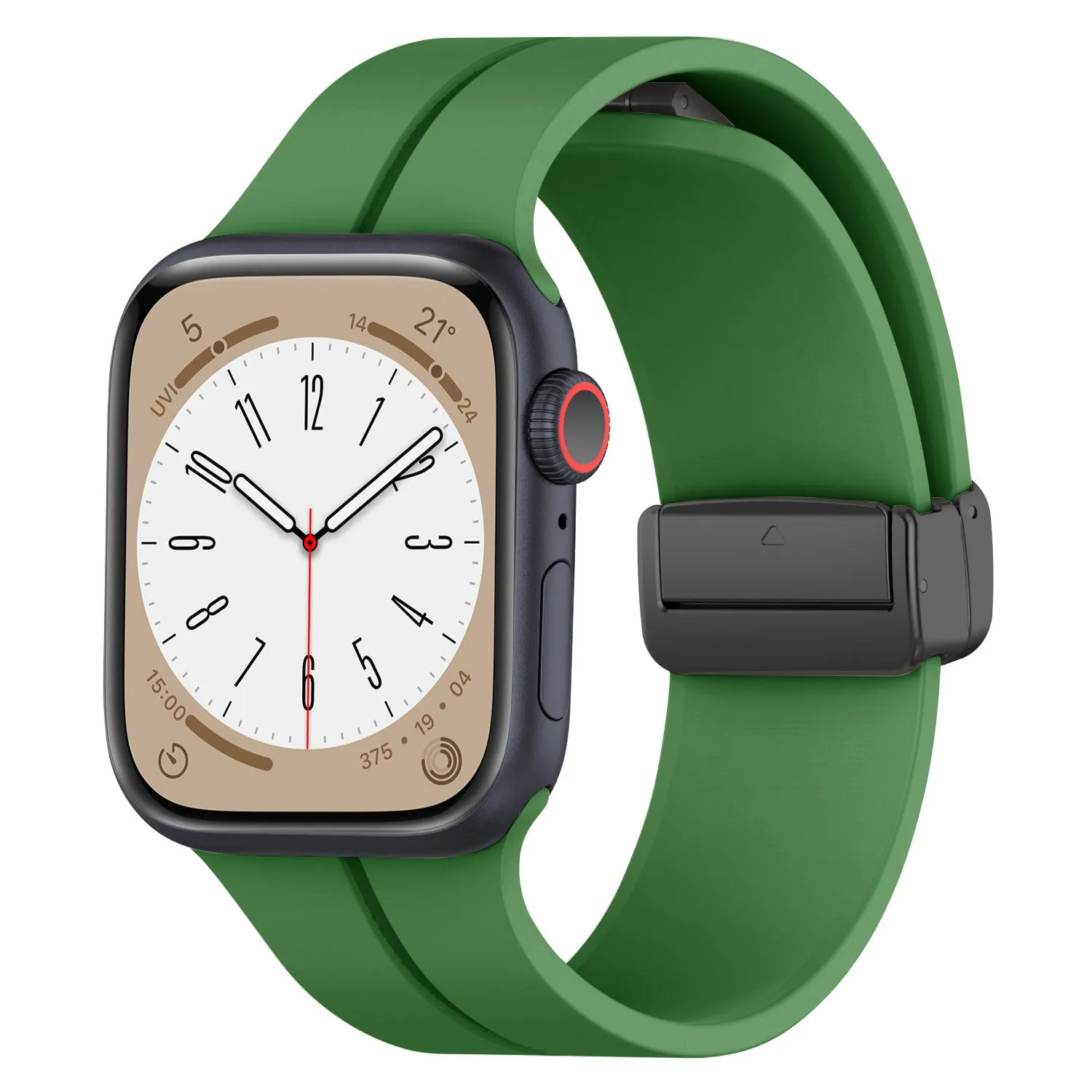 Modern Lifestyle Comfort Fashion Look Apple Watch Magnetic D-Buckle Strap (Army Green)