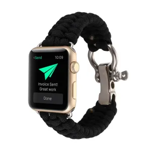 Rugged Option Flexible Everyday Design Apple Watch Nylon Rope Strap (Black)