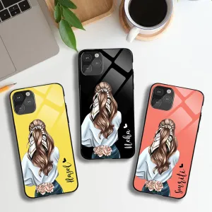 Scarf Girl Name Glossy Protective case Compact Feel