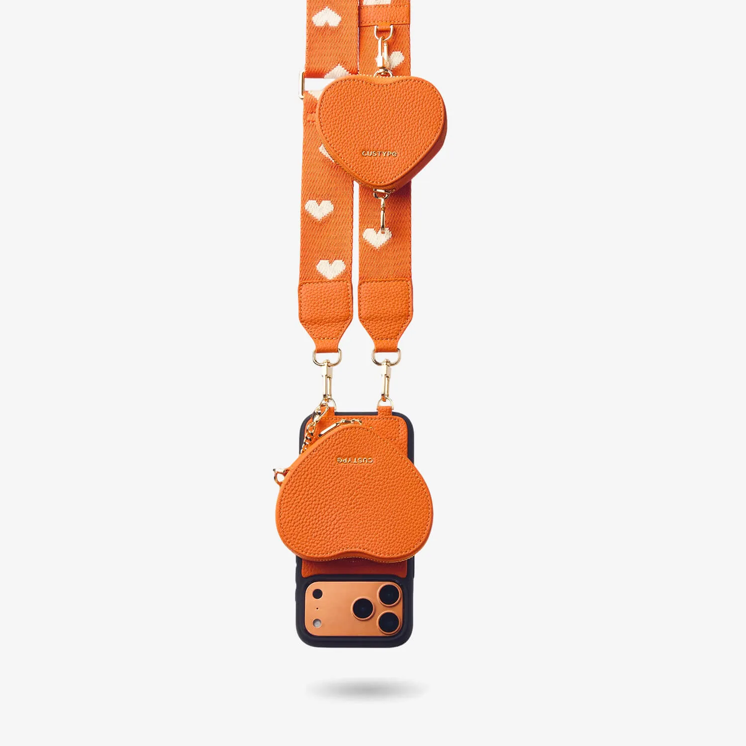 Heart Airpod Kit- Sling iPhone Case with Magnetic Heart Pouch Hybrid Material Matte Coating Finish