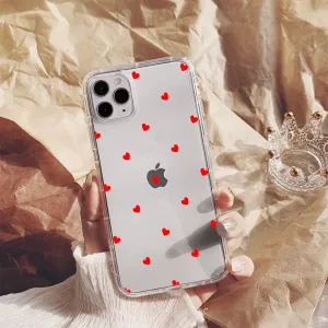 Red Hearts Printed Silicone case Flexible Comfort