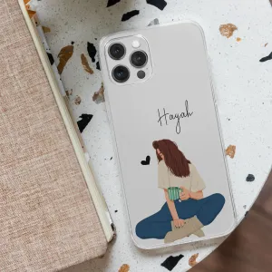 Soft Interior Soft Surface Transparent Silicone case with Coffee Love