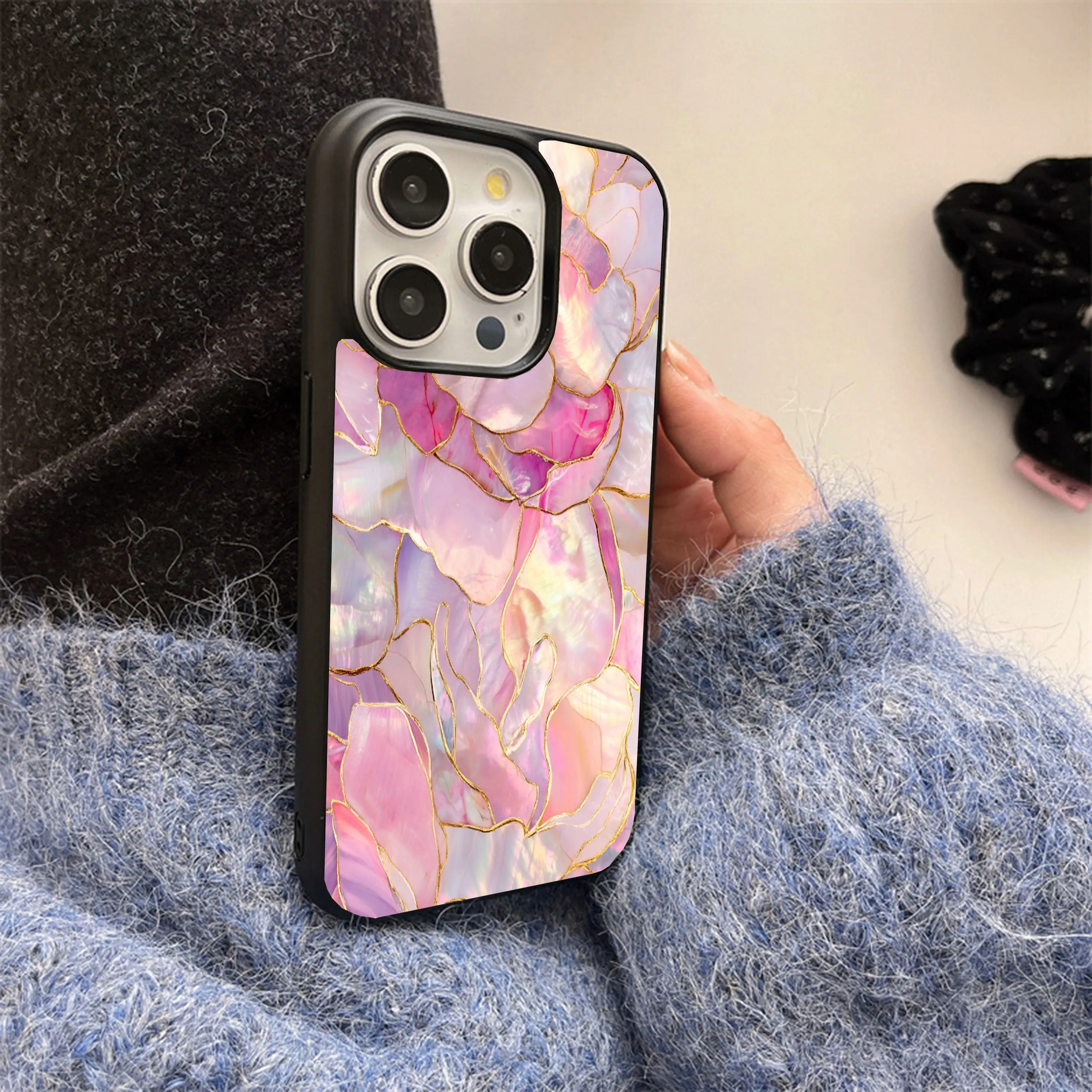 Pink with golden line Printed Protective case Everyday Fit