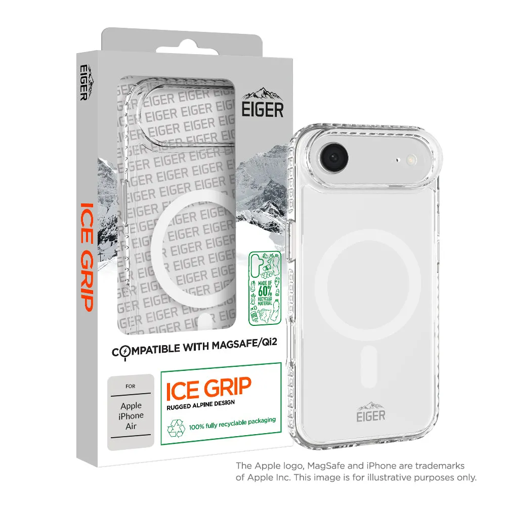 Trendy Detailing Flexible Layer Design Eiger Ice Grip Magsafe Case GRS for Apple iPhone Air in Clear