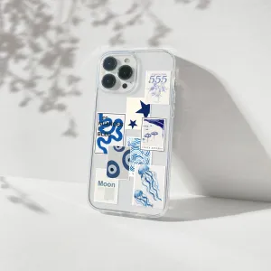 Durable Coating Premium Feel Blue Aesthetic Silicone Clear Case