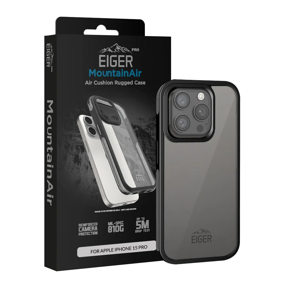 Trendy Pattern Clear Texture Eiger Pro MountainAir Case for Apple iPhone 15 Pro in Black