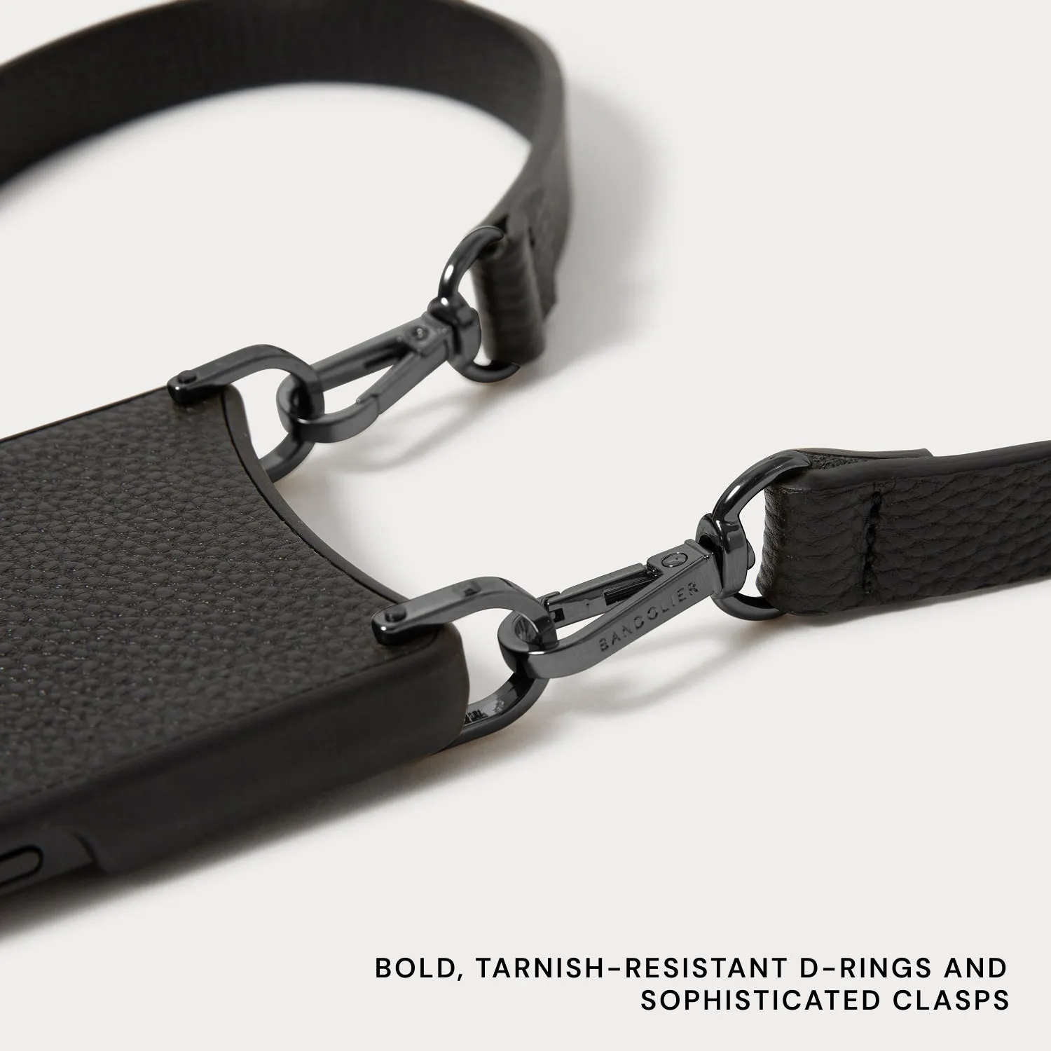 Wireless Compatible Professional Look Remi Magnet Wallet Crossbody Phone Case - Black/Pewter