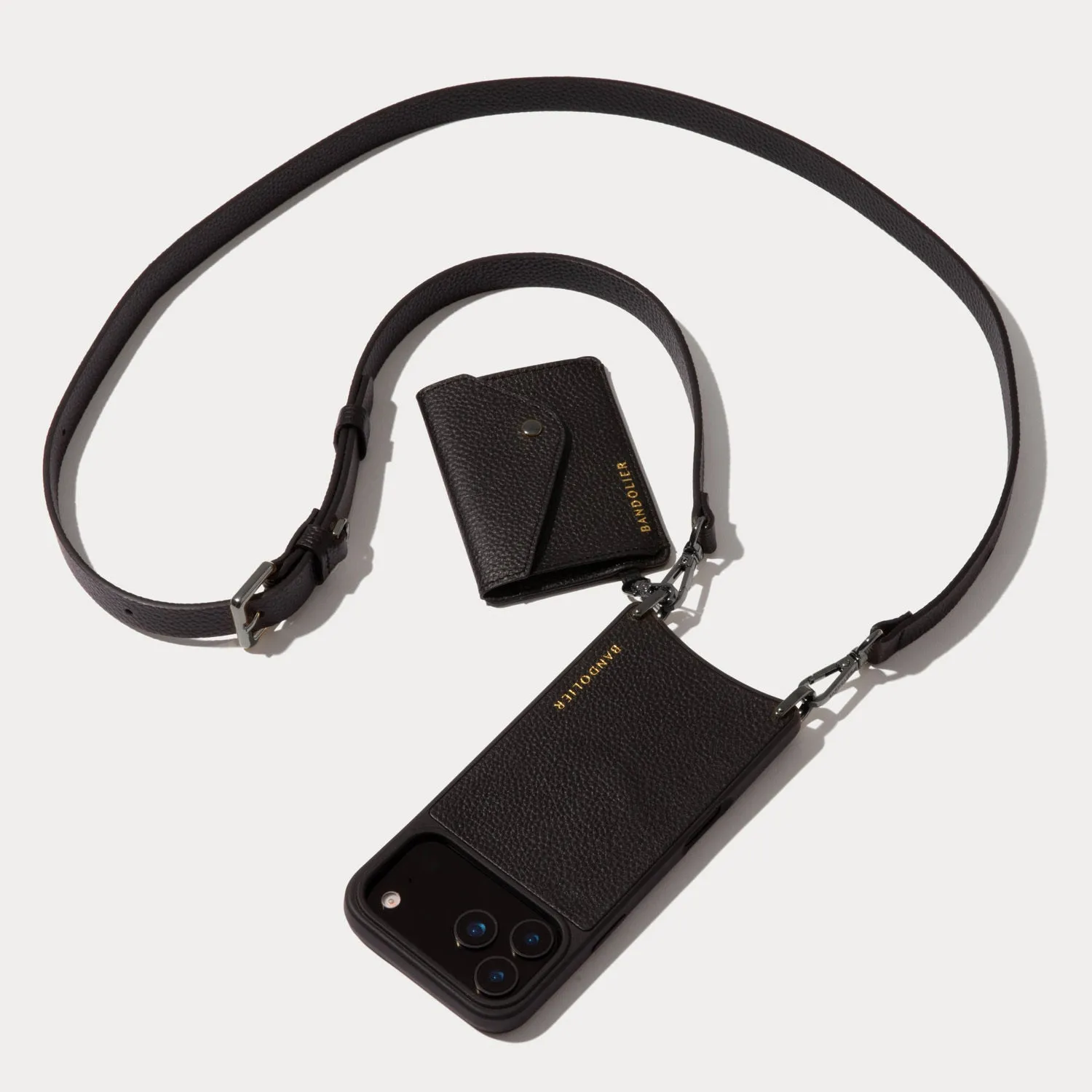 Light Design Soft Feelings Remi Magnet Wallet Crossbody Phone Case - Black/Pewter