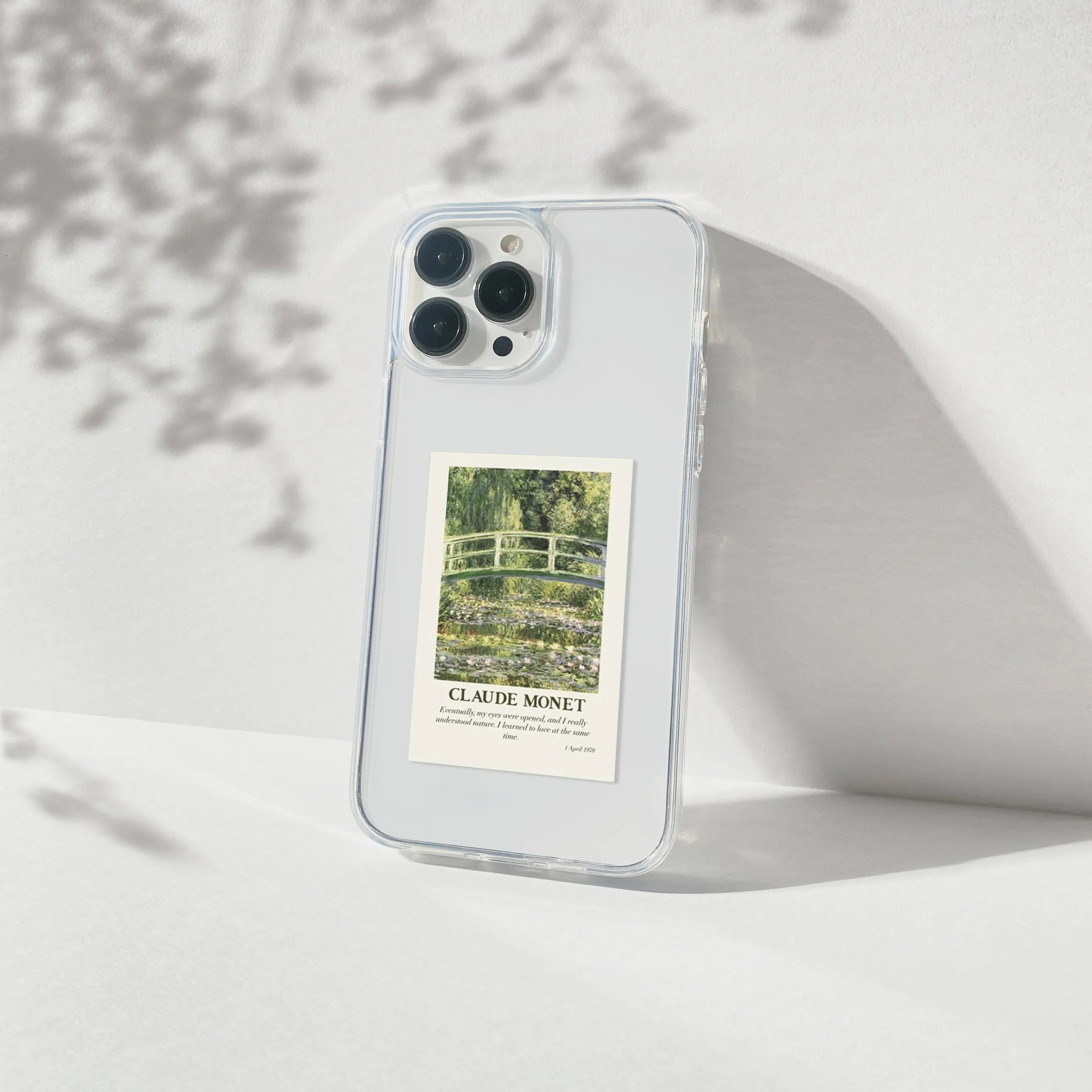 Claude Monet Art Polaroid Aesthetic Silicone Clear Case Protective Craft Protective Build Texture