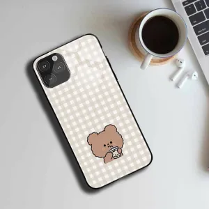 Checked Cartoon Printed Protective Case Fashion Touch
