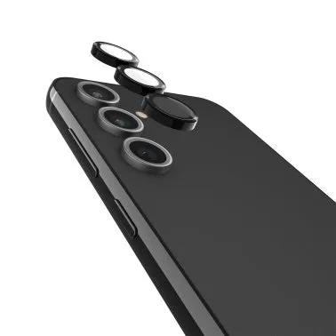 Comfort Texture Layer Modern Edge Layer Samsung Galaxy S23 FE 5G Case-Mate Aluminum Ring Glass Lens Protector - Black