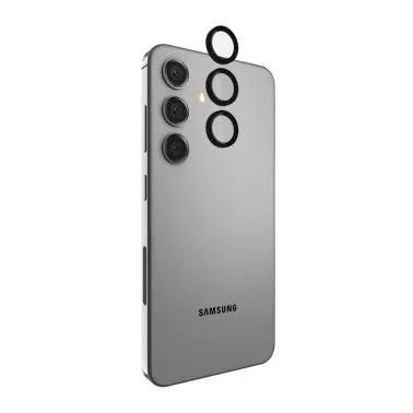 Samsung Galaxy S24 5G Case-Mate Aluminum Ring Glass Lens Protector - Black Hybrid Texture Layer