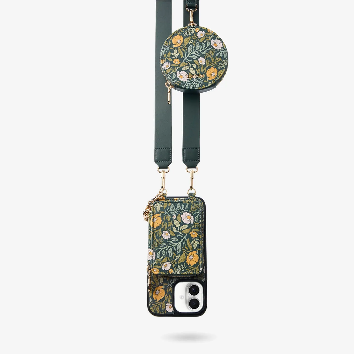 Sara Torabi- Plant Theme Designer Crossbody Phone Case with Wallet Vivid Coloration