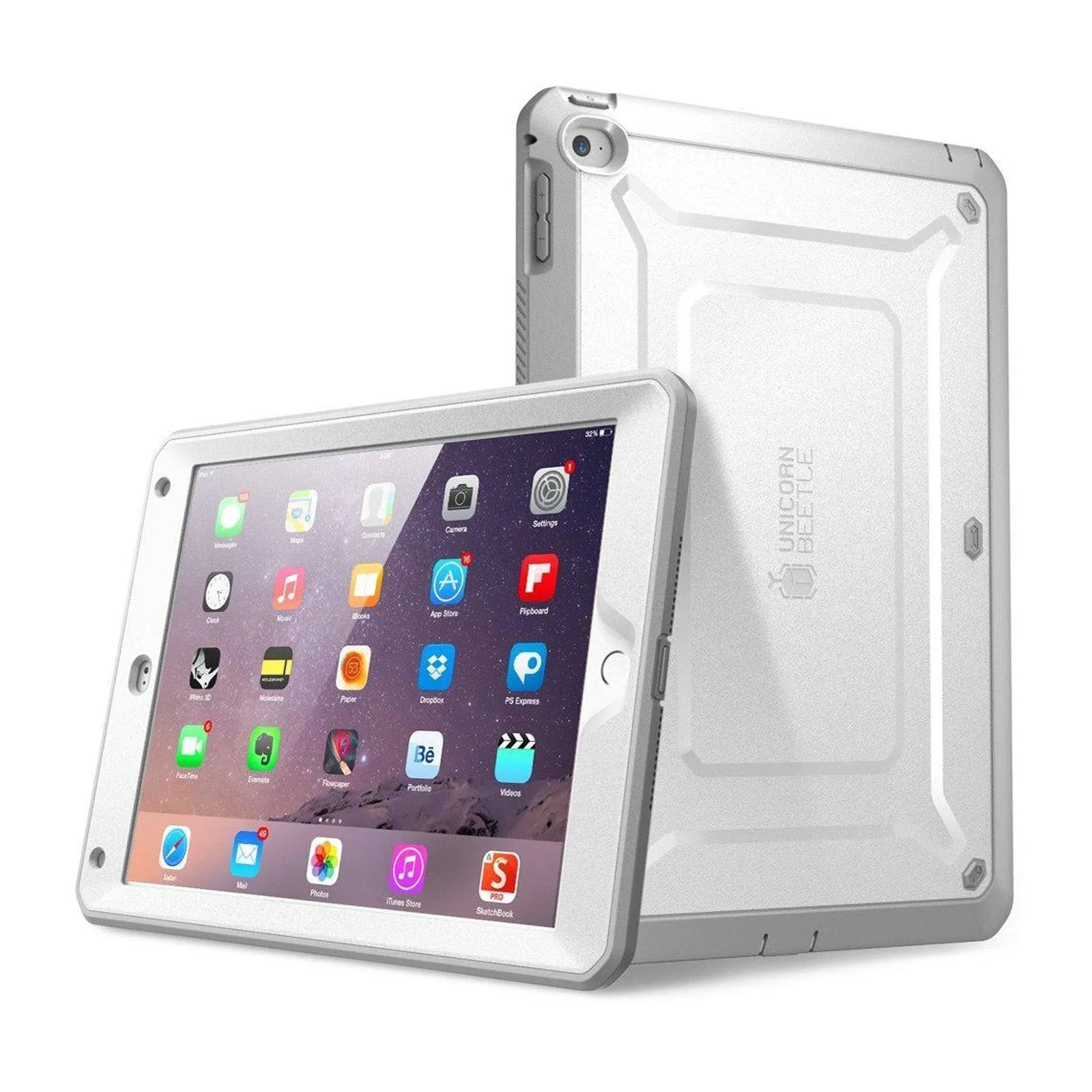 iPad Air 2 Unicorn Beetle Pro Full-Body Protective Case-White Tablet Sleeve Elegant