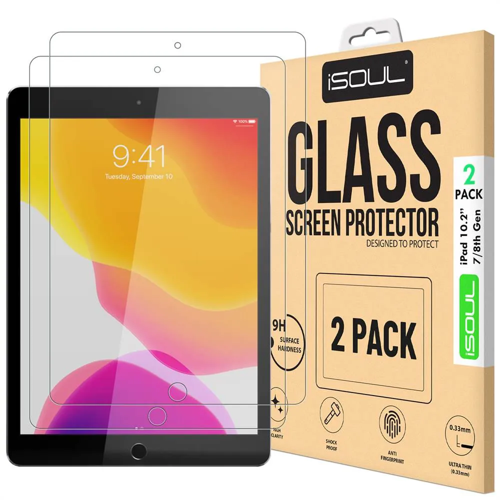 quick align protector 2X iPad 7 / iPad 8 Tempered Glass Screen Protector for iPad 8th / 7th Generation