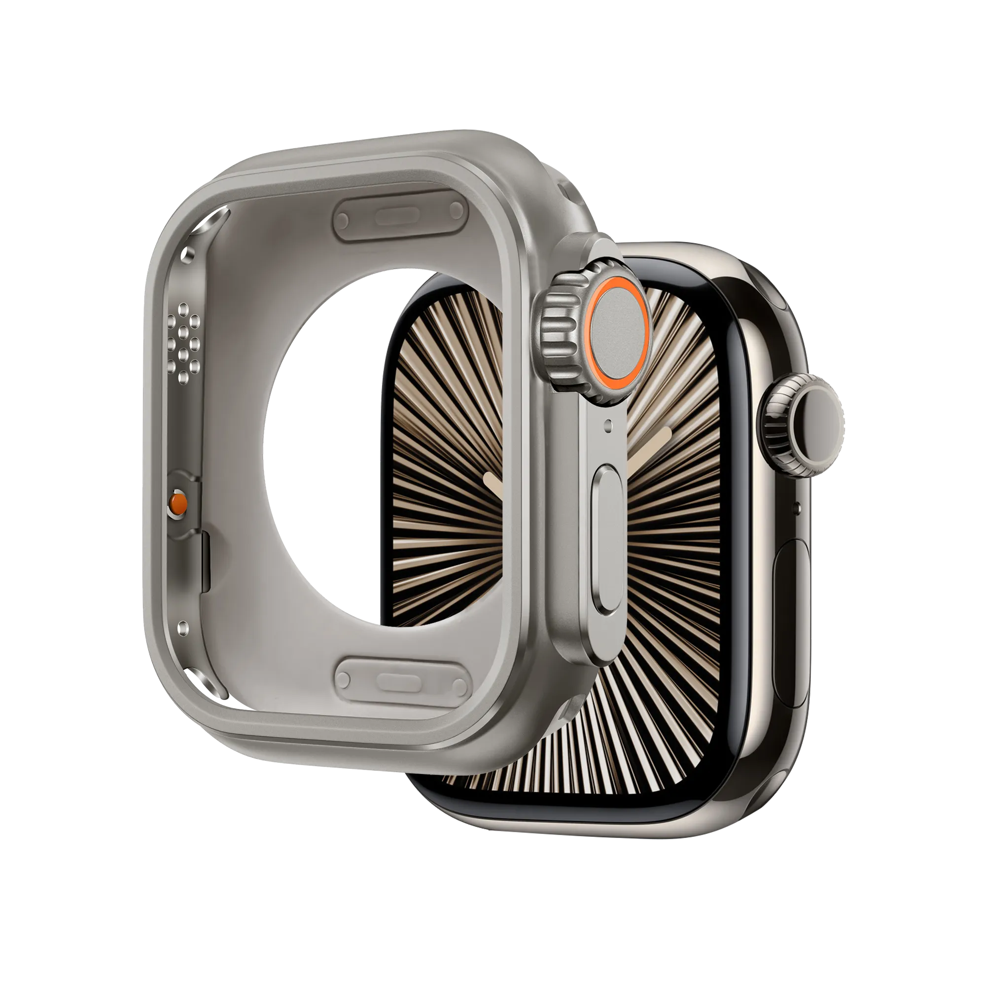 Slim Protection Shield Bandz Apple Watch 7/8/9 - 45mm Metal Case (Titanium)