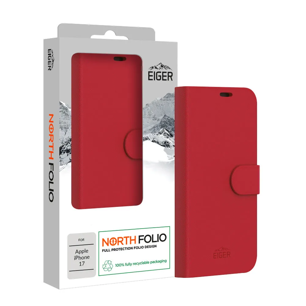 Colorful Design Eiger North Folio Case for Apple iPhone 17 in Red