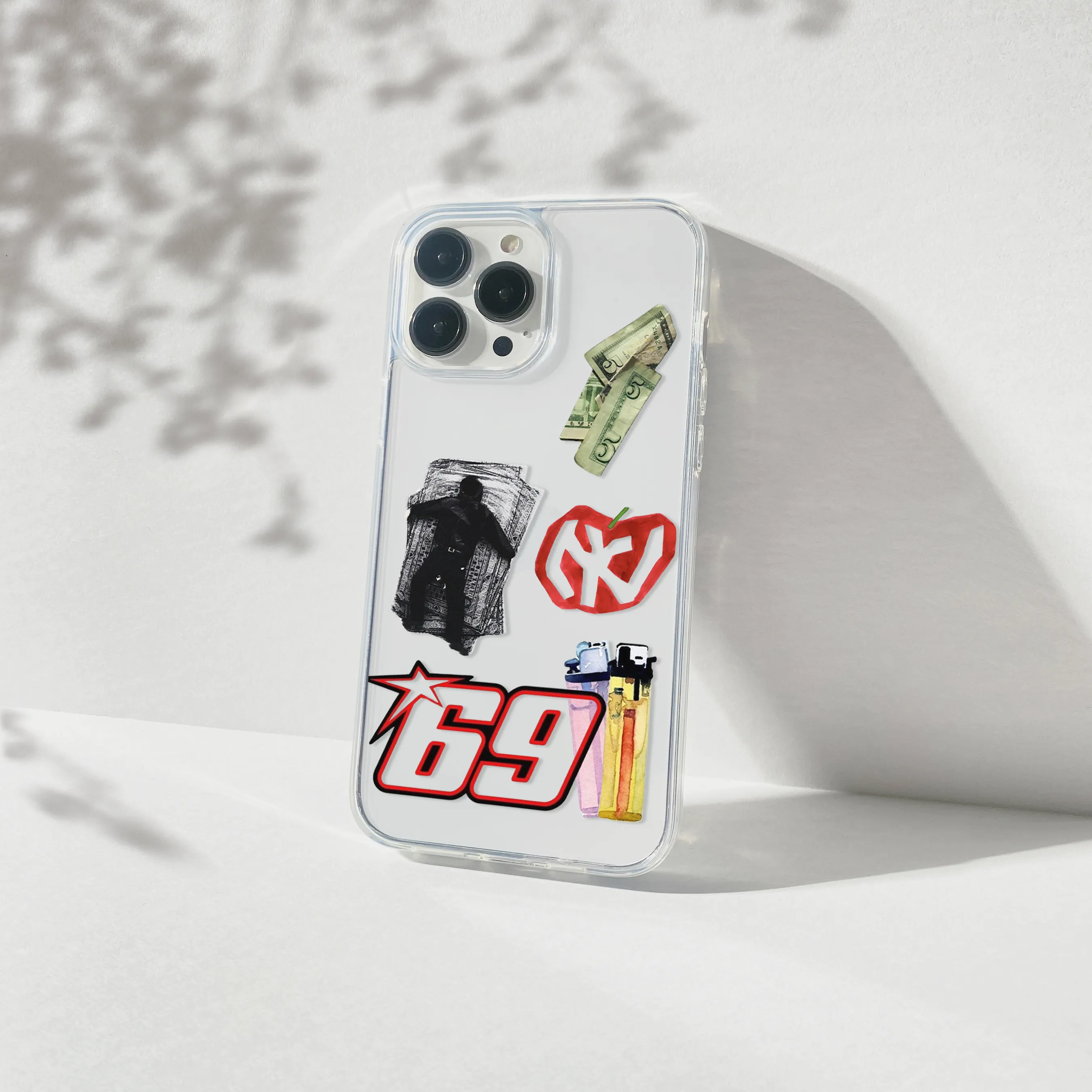 Colorful Accent Modern Grip Texture Six Nine Street Style Silicone Clear Case