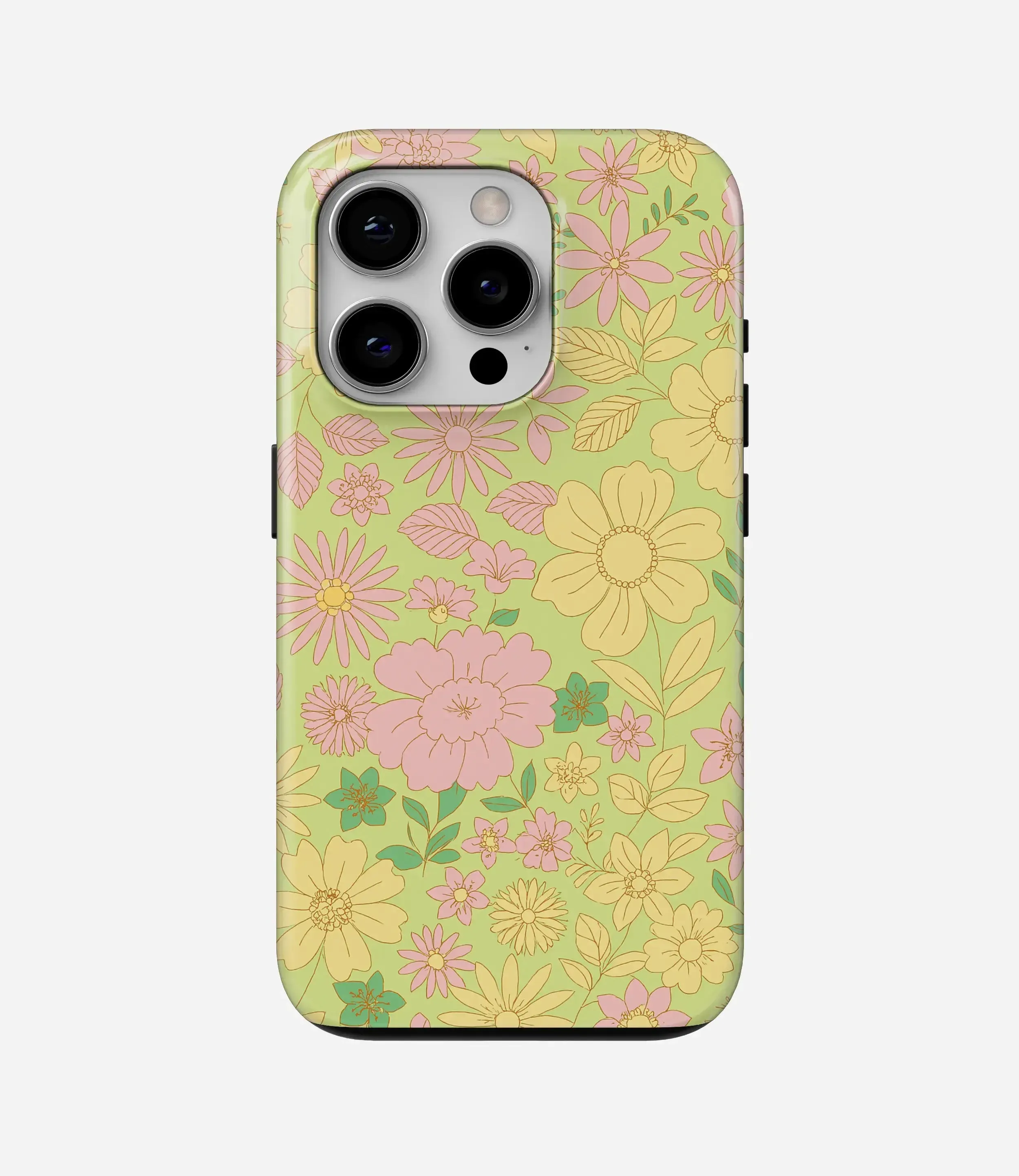 Ergonomic Shape Spring Doodle Garden Glossy Armoured Case