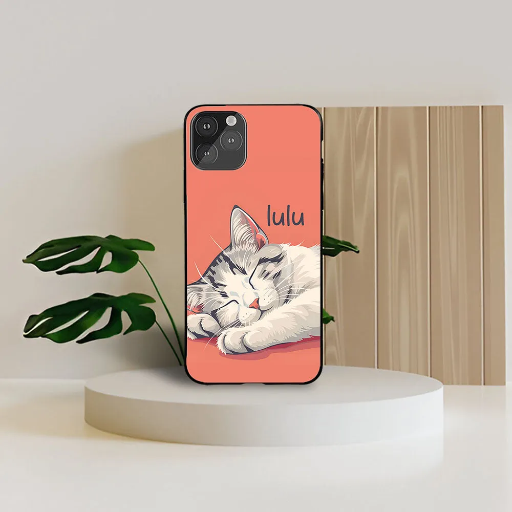 Sleepy Cat Name Printed Protective Case Fashion Statement Hybrid Detail