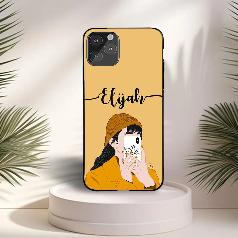Selfy Girl Name Case Clear Edge Heat dissipation