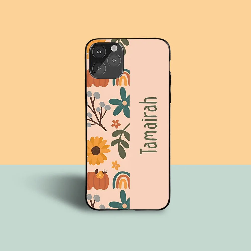 Leaf & Rainbow Name Protective Case Portable Layer