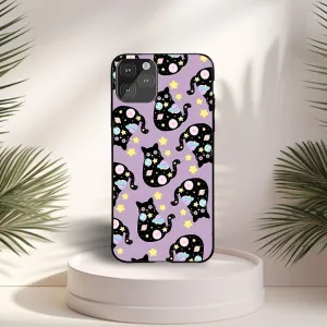Minimal Pattern Texture Space Cats Printed Protective Case