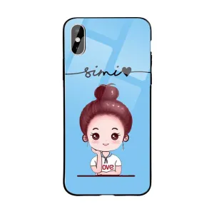 Glossy Protective Case With Blue Cute Girl Name Luxury Detail
