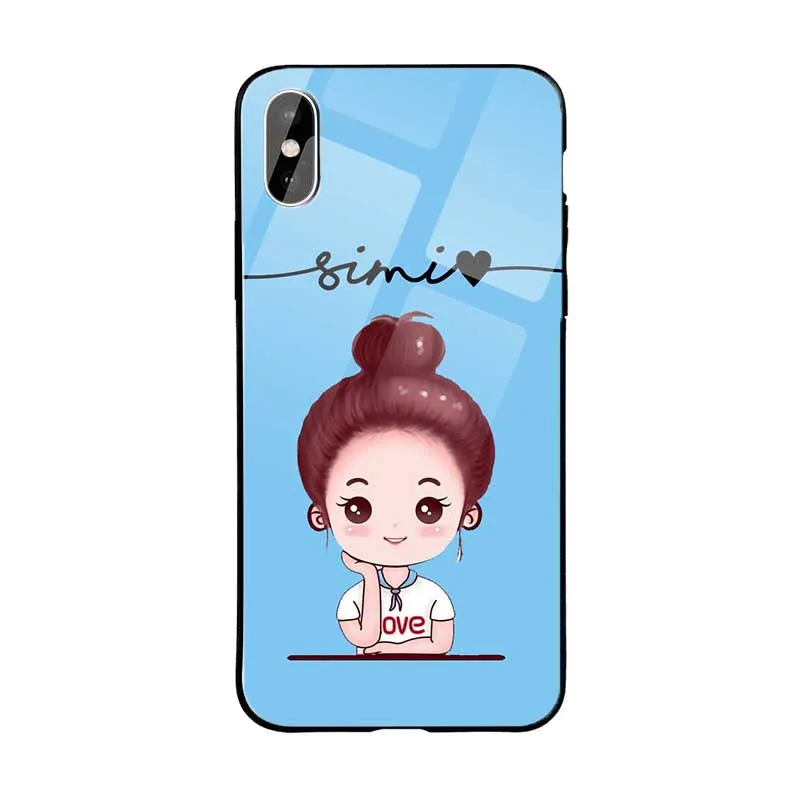 Glossy Protective Case With Blue Cute Girl Name Luxury Detail